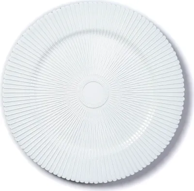 Produktbild von Dekoteller Kunststoff Linienstern 33cm weiß