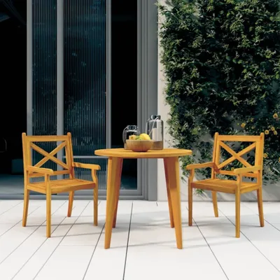 Image de Maison Exclusive - Ensemble de salle à manger de jardin 3 pièces en bois massif d'acacia