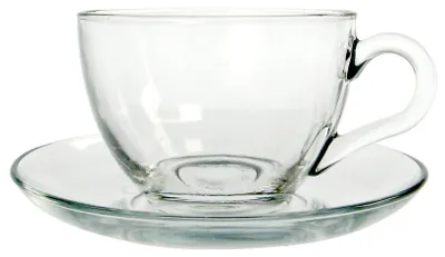 Produktbild von Pasabahce Basic Teeservice mit Untertasse, Glas, transparent, 6-teilig