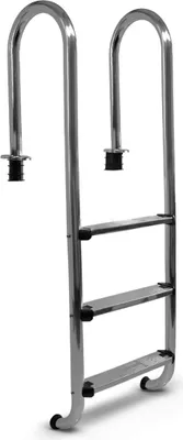 Produktbild von Pool Leiter Edelstahl Engholm für 120 cm tiefe Becken Tiefbecken Einbauleiter 3 Stufen