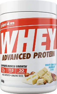 Produktbild von Per4m Whey Protein - 900g-Dose White Chocolate Hazelnut