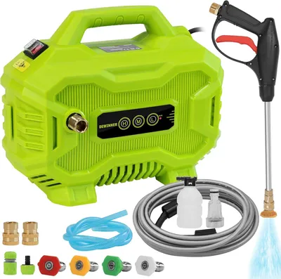 Immagine prodotto di Idropulitrice portatile – 130 bar – Mini idropulitrice con 3 livelli di pressione e tubo da 8 metri