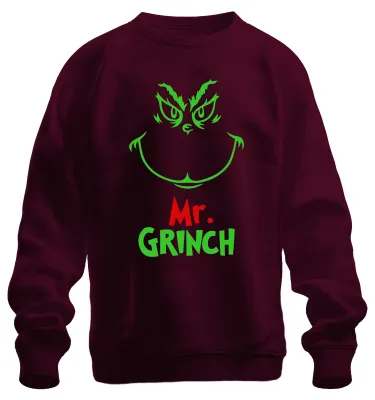 Produktbild von Mr. Grinch Weihnachten Lustig Weihnachtsgeschenk Grinchfan Sweatshirt Pullover, Burgundy, 3XL