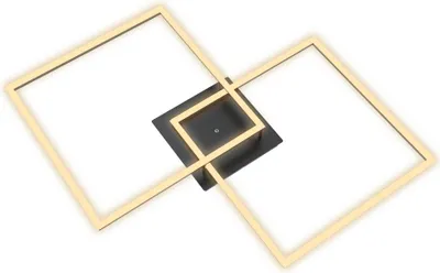 Imagen del producto de Lámpara de techo LED geométrica cuadrada negra LILIIN de 72W, luz cálida moderna para interiores