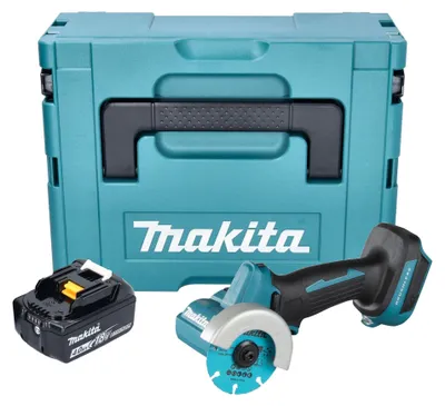 Obrázek produktu pro Makita DMC 300 M1J Akumulátorová úhlová bruska 18 V 76 mm bez kartáčů + 1x akumulátor 4,0 Ah + Makpac - bez nabíječky