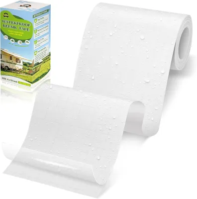 Obrázek produktu pro Sada pro opravu stanu, samolepicí, rozměry 10 x 200 cm, průhledná, vhodná pro stany a markýzy