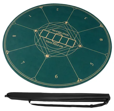 Produktbild von Runde Pokertischunterlage, rutschfest, faltbar, 100 cm, für 8 Spieler