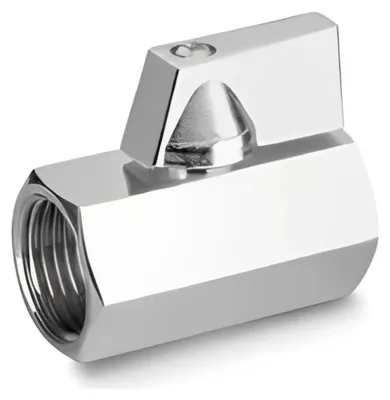 Productafbeelding van Kogelkraan 1/2 Inch Mini messing Verchroomd - Afsluitkraan Binnendraad