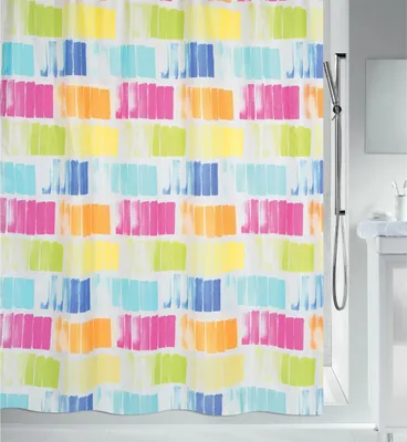 Produktbild von Spirella Anti-Schimmel Duschvorhang - Anti-Bakteriell, waschbar, wasserdicht - Polyester, "Pittore" 180x180 cm multicolor
