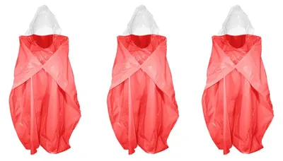 Produktbild von Solidchoice – 3 wiederverwendbare Regenponchos in Rot für Erwachsene