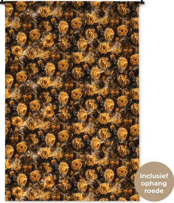Produktbild von MuchoWow® Wandteppich Wandbehang Blumen - Rosen - Aquarell 120x180 cm Tapisserie Dekoration Wandtuch - Schlafzimmer - Dekorationen für das Haus