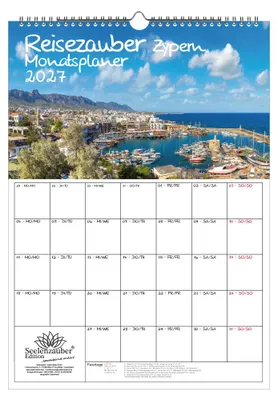 Produktbild von Reisezauber Zypern Planer DIN A3 Kalender für 2027 Nikosia Meer Strand Urlaub - Seelenzauber