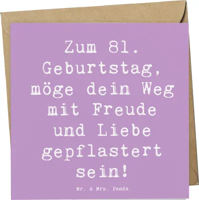 Produktbild von Mr. & Mrs. Panda Grußkarte Spruch 81. Geburtstag - Lavendeltraum - Geschenk, Klappkarte, doppelkarte, faltkarte, Feiern, Glückwunsch, Geschenke, anlasskarte, Jubiläum