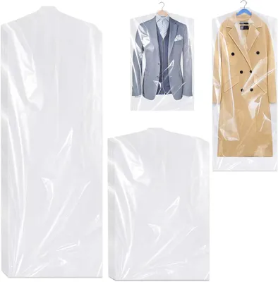 Obrázek produktu pro Obaly na oděvy – sada 20 kusů – průhledné – 60 x 90/183 cm – ochrana oděvů