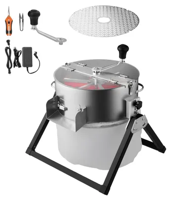 Produktbild von SucceBuy 2-in-1 Erntemaschine, Manuell & Elektrisch, 370 mm Knospenschneider mit Edelstahlklingen, Nass-Trocken-Schneidemaschine mit Trockenrost, geeignet für Pflanzenknospen und Blumen