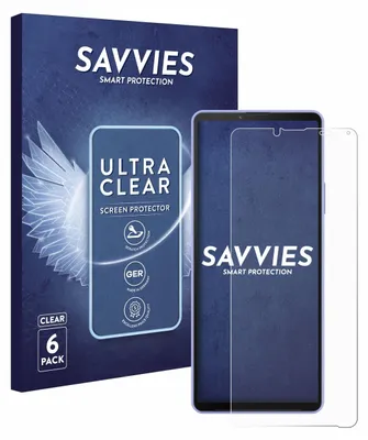 A product box and a screen protector for a smartphone are displayed.