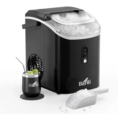 Produktbild von Bardi 1.1 Nugget-Rundeiswürfelmaschine – mit Luxus-Thermosbecher – Schwarz
