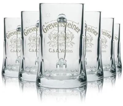 Produktbild von 6x Grevensteiner Bier Glas Biergläser Seidel Humpen Krug 0,3l Sahm