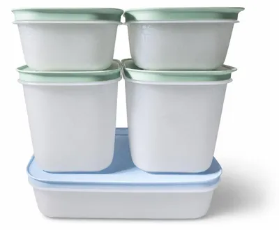 Produktbild von TUPPERWARE Gefrier-Behälter 1,1L (2) +1,0L + 450ml (2) Eis-Kristall Eiskristall