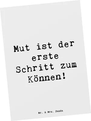 Produktbild von Mr. & Mrs. Panda Postkarte Spruch Sich in einer neuen Sportart versuchen - Weiß - Geschenk, Zuversicht, Sportarten ausprobieren, Trost, Sport und Fitness, bildkarte