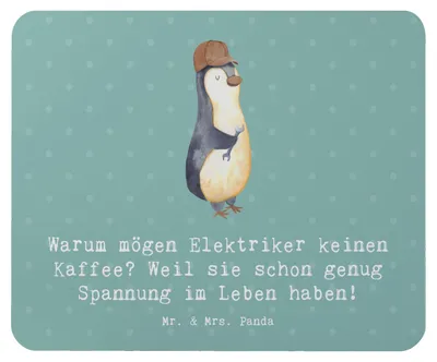 Produktbild von Mr. & Mrs. Panda Mauspad Elektriker Witz - Meeresbrise - Geschenk, Berufsleben, Mousepad, laptop, pc, Berufe, Abenteuer, Mouse Pad, mousematte, Elektrotechnik, Handwerker