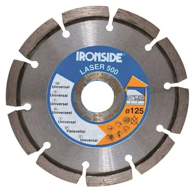 Zdjęcie produktu dla Ironside IR241032, Ostrze diamentowe do krawędzi segmentowej, Cegła, Beton, 12,5 cm, 1 szt.