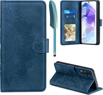 Image de Samsung Galaxy A55 Housse cuir Flip Wallet bleu foncé