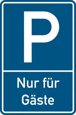 Produktbild von Schild Alu Parkplatzschild "Nur für Gäste" Wandmontage 600x400mm