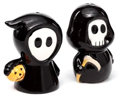 Zout- & Peperstel Totenkopf & Geist, Keramik, Halloween