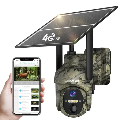 Zdjęcie produktu dla Kamera monitorująca - Kamera bezpieczeństwa 4G LTE - 2K HD - Nocne widzenie - Wodoodporna IP66 - Zasilanie solarne