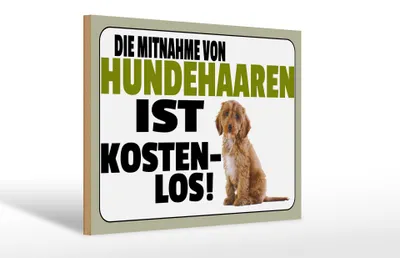 Produktbild von Holzschild Spruch 30x20cm Mitnahme Hundehaaren