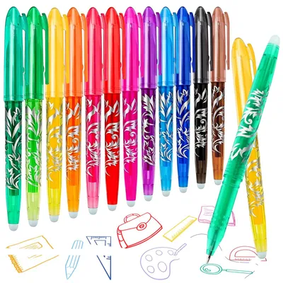 12 ausradierbare Gelstifte, 0,7 mm, 12 Farben, Schule & Büro