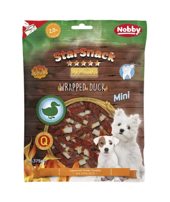 Produktbild von Nobby STARSNACK BBQ Mini Wrapped Duck : 375g Inhalt: 375g