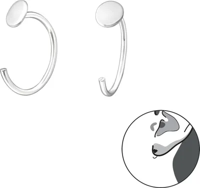 Produktbild von 925 Sterling Silber Durchzieher Creolen Ohrringe