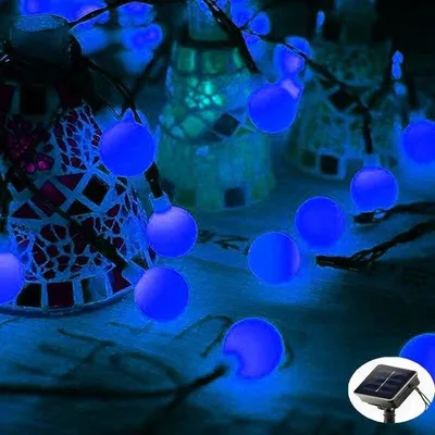 Imagen del producto de Luces solares para exteriores - 5 metros - Azul - Luces solares