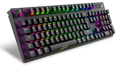 Produktbild von Sharkoon SKILLER SGK20 Red, Kabelgebunden, USB, Mechanischer Switch, QWERTZ, RGB-LED, Schwarz