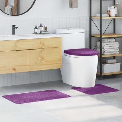 Produktbild von Anti-Rutsch Badematten-Set 3 pcs Lila PP