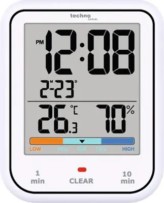 Produktbild von Technoline WT 380, Weiß, Barometer, Hygrometer, Thermometer, Barometer, Hygrometer, Thermometer, Akku, 91 mm, 25 mm