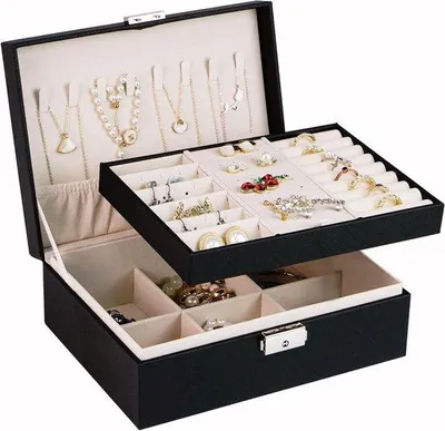Produktbild von Famanu Schmuckständer - Schmuckbox mit viel Stauraum - 23 cm x 18 cm x 9 cm