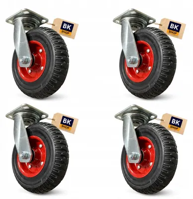 Produktbild von BKshop Lenkrollen 200mm 480kg Gummi 4 Stück