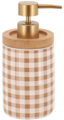 Produktbild von TENDANCE Seifenspender Seifendispenser Flüssigseifenspender 400 ml weiß braun Badaccessoire