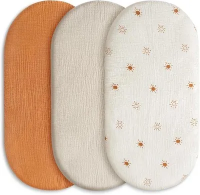 Obrázek produktu pro Sada mušelínových přikrývek do kolébky a kočárku, 100 % bavlna, 83 x 43 x 10 cm