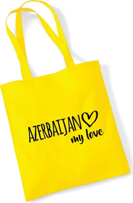 Produktbild von Huuraa Jutebeutel Azerbaijan my love 10 Liter Yellow Baumwolle Tasche Geschenkidee