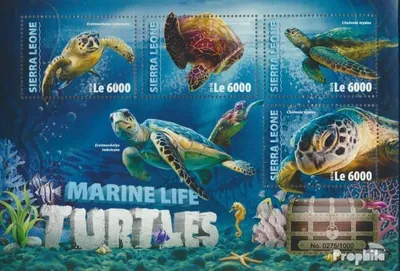 Produktbild von Briefmarken Sierra Leone 2016 Mi 7043-7046 Kleinbogen (kompl. Ausg.) postfrisch Schildkröten (Eretmochelys imbricate, Chelonia mydas)