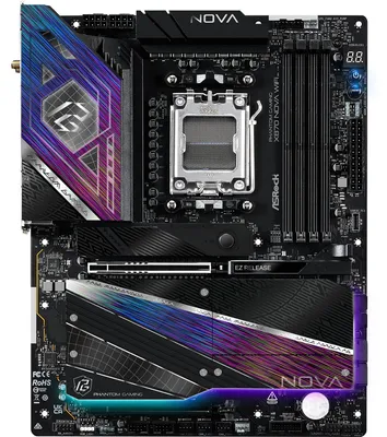 Produktbild von Asrock X870 NOVA WIFI, AMD, Sockel AM5, AMD Ryzen 7000 Series, AMD Ryzen 8000 Series, AMD Ryzen 9000 Series, DDR5-SDRAM, 256 GB, DIMM