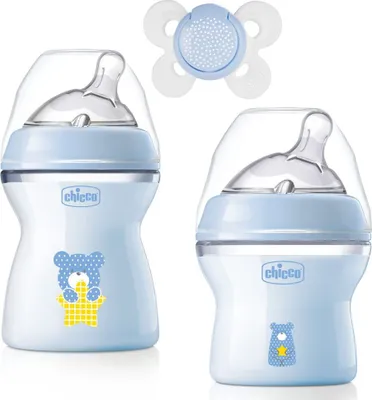 Obrázok produktu pre Chicco Natural Feeling Modrá súprava 0M+ 3 kusy