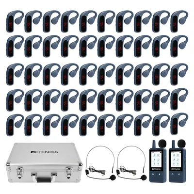 Obrázek produktu pro Retekess TT133: Systém pro průvodce s dotykovým displejem, dosah 150 metrů, výdrž baterie 12 hodin, potlačení šumu pomocí DSP, Bluetooth, audio systém pro cestovní kanceláře a přednášky