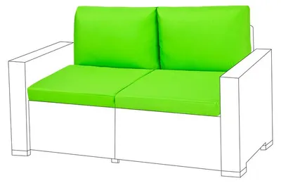 Produktbild von Gartenmöbel Polster Set für Rattanmöbel mit wasserabweisendem Bezug, Sitz- & Rückenkissen, 4 Stück