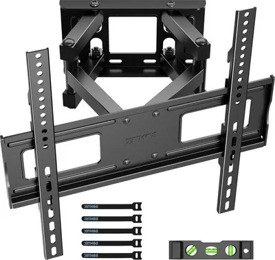 Immagine prodotto di Supporto da parete per TV da 23-70 pollici - Orientabile in orizzontale e in verticale - A doppio braccio - Fino a 45 kg - VESA 400x400 mm - Livella - Nastro adesivo - TV piatte e curve
