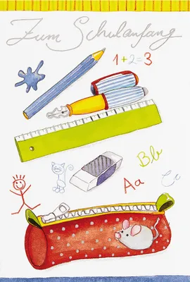 Produktbild von Schulanfang - Glückwunschkarte im Format 11,5 x 17 cm mit